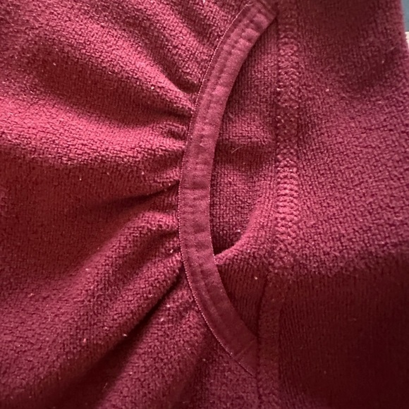 North Face Masonic Fleece Full Zip Hoodie Jacket Size Small Maroon Red Polartec - Picture 10 of 12